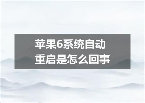 苹果6系统自动重启是怎么回事