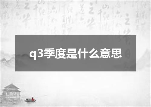 q3季度是什么意思