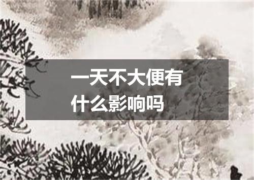 一天不大便有什么影响吗