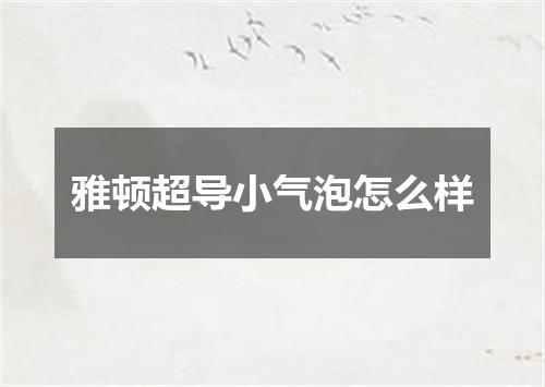 雅顿超导小气泡怎么样