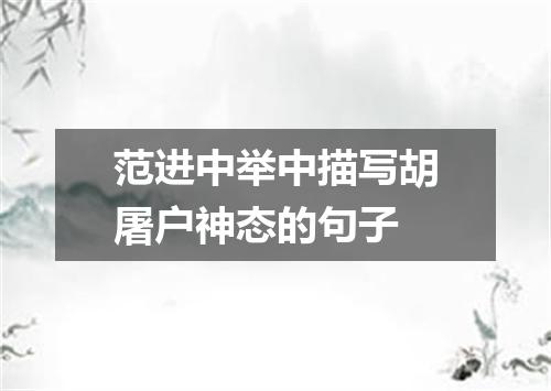 范进中举中描写胡屠户神态的句子