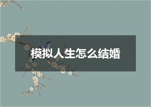模拟人生怎么结婚
