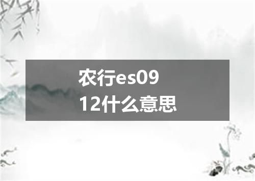 农行es0912什么意思