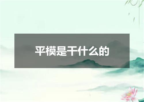 平模是干什么的