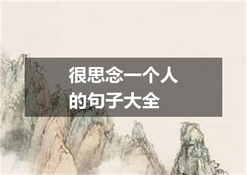 很思念一个人的句子大全