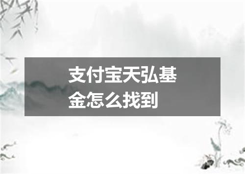 支付宝天弘基金怎么找到