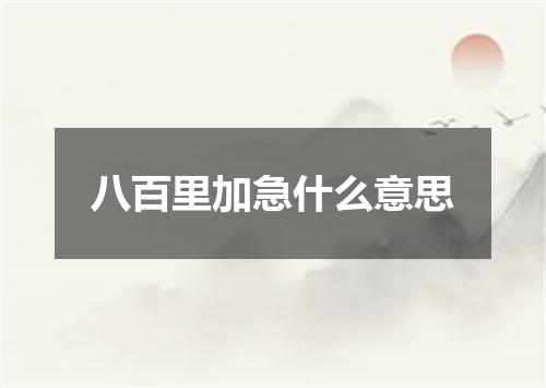 八百里加急什么意思