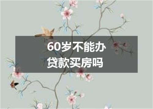 60岁不能办贷款买房吗