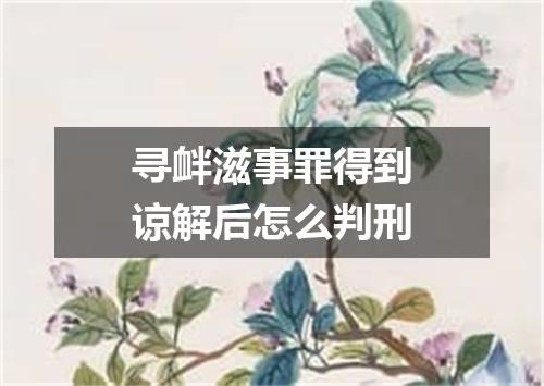 寻衅滋事罪得到谅解后怎么判刑