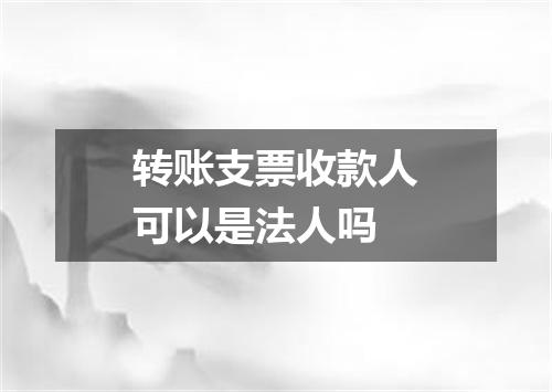 转账支票收款人可以是法人吗