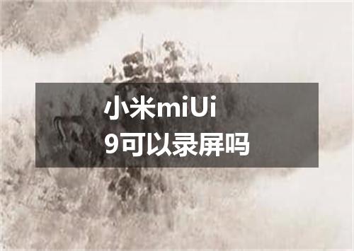小米miUi9可以录屏吗