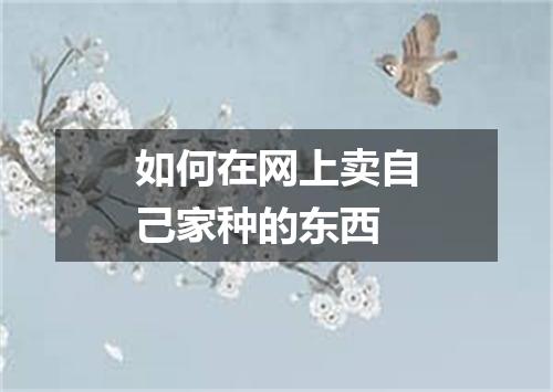 如何在网上卖自己家种的东西