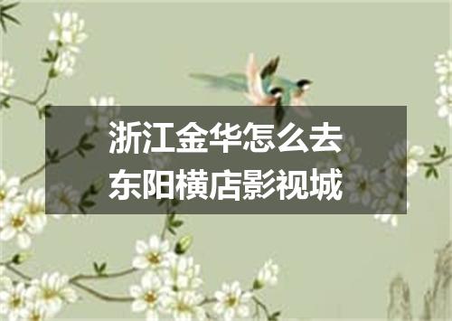 浙江金华怎么去东阳横店影视城