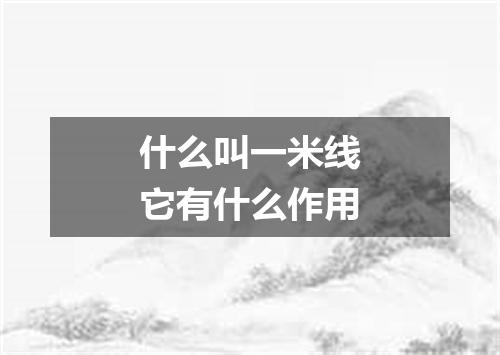 什么叫一米线它有什么作用