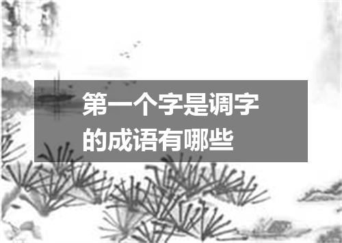 第一个字是调字的成语有哪些