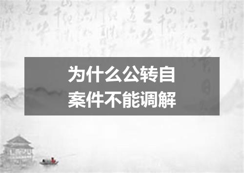为什么公转自案件不能调解