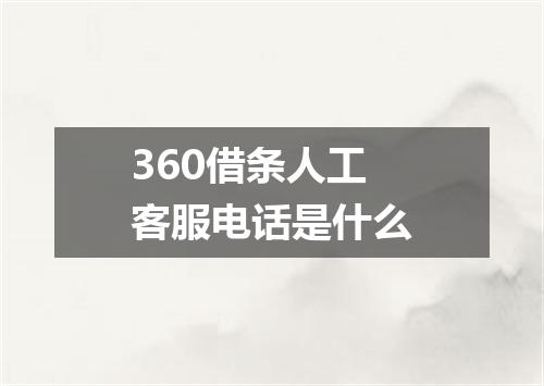 360借条人工客服电话是什么