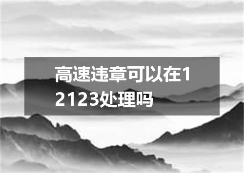 高速违章可以在12123处理吗