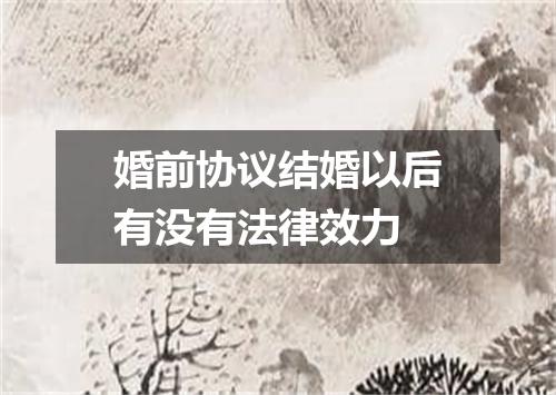 婚前协议结婚以后有没有法律效力