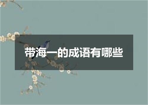 带海一的成语有哪些