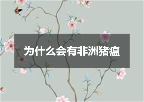 为什么会有非洲猪瘟