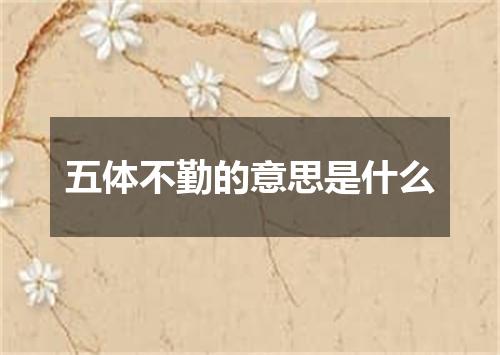 五体不勤的意思是什么