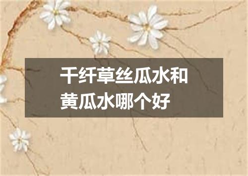 千纤草丝瓜水和黄瓜水哪个好