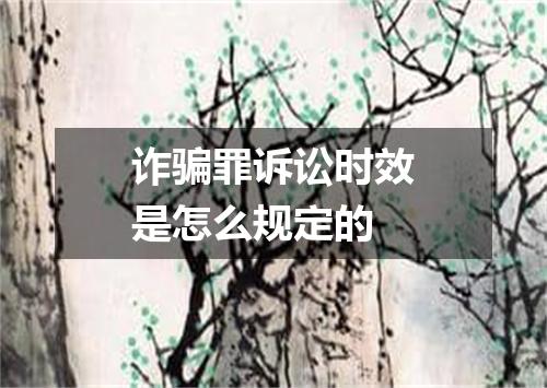 诈骗罪诉讼时效是怎么规定的