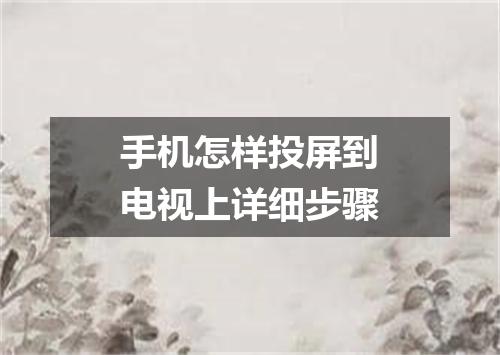 手机怎样投屏到电视上详细步骤