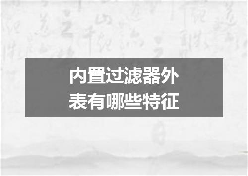 内置过滤器外表有哪些特征