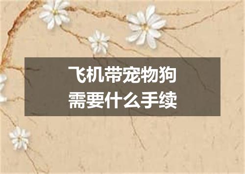 飞机带宠物狗需要什么手续