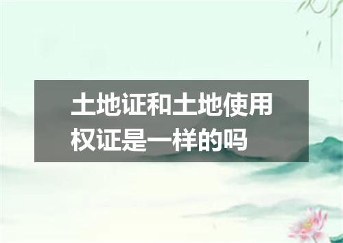 土地证和土地使用权证是一样的吗