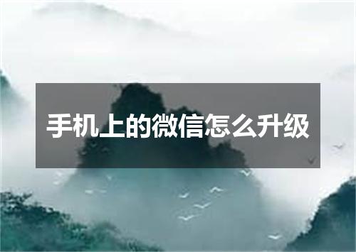 手机上的微信怎么升级