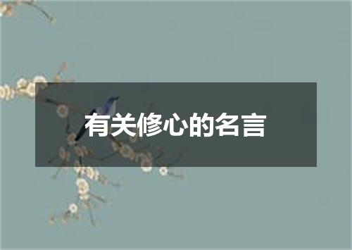 有关修心的名言
