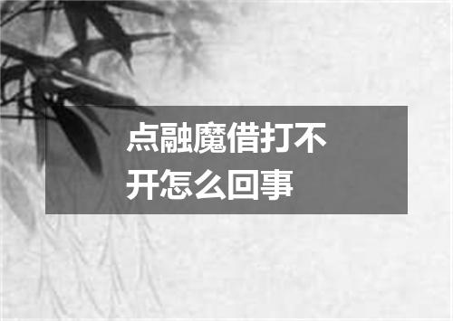 点融魔借打不开怎么回事