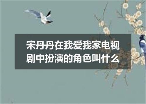 宋丹丹在我爱我家电视剧中扮演的角色叫什么