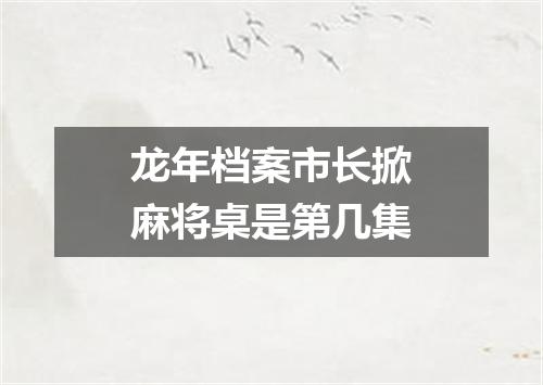龙年档案市长掀麻将桌是第几集