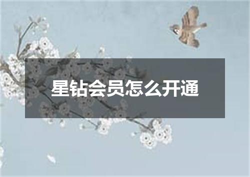 星钻会员怎么开通