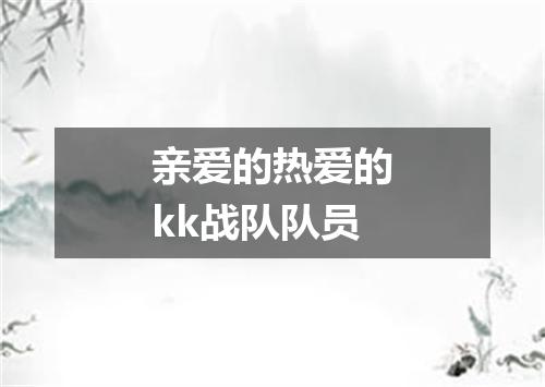 亲爱的热爱的kk战队队员