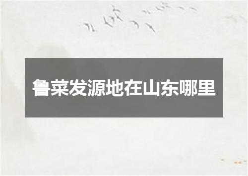 鲁菜发源地在山东哪里