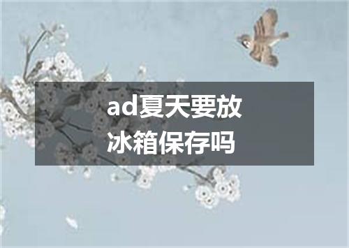ad夏天要放冰箱保存吗