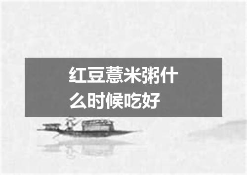 红豆薏米粥什么时候吃好