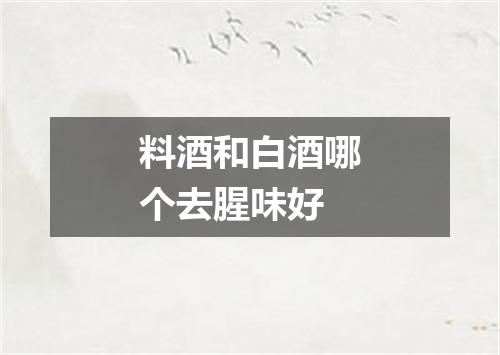 料酒和白酒哪个去腥味好