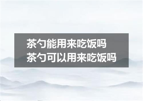 茶勺能用来吃饭吗 茶勺可以用来吃饭吗