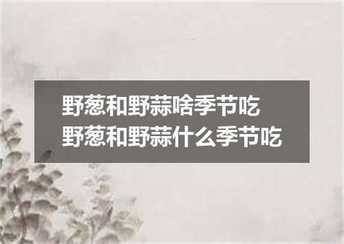 野葱和野蒜啥季节吃 野葱和野蒜什么季节吃