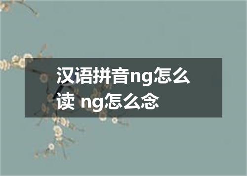 汉语拼音ng怎么读 ng怎么念