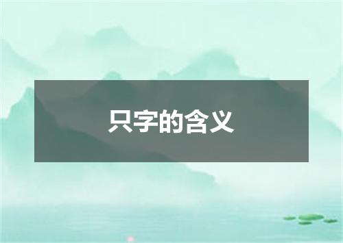 只字的含义