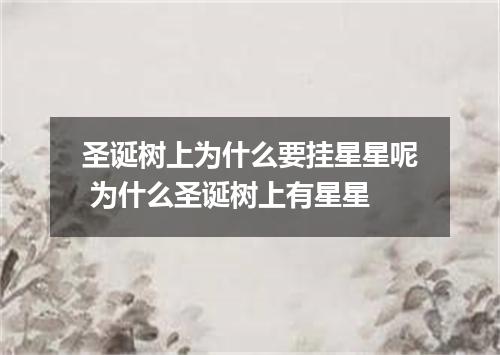圣诞树上为什么要挂星星呢 为什么圣诞树上有星星