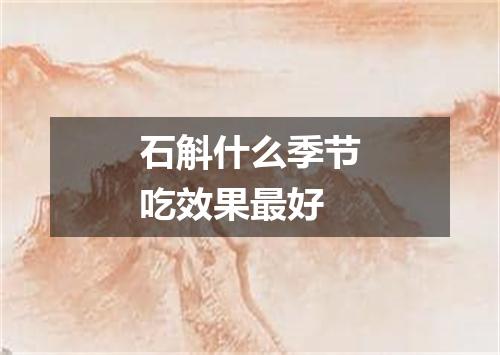 石斛什么季节吃效果最好