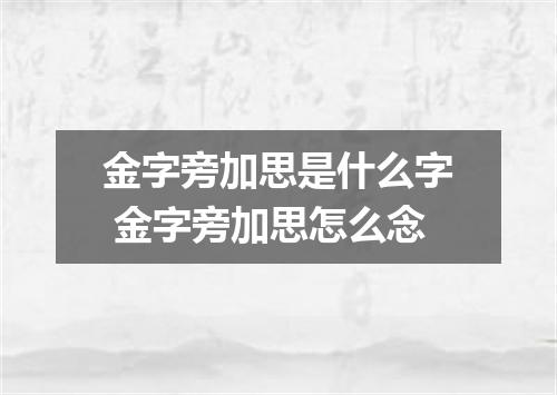金字旁加思是什么字 金字旁加思怎么念